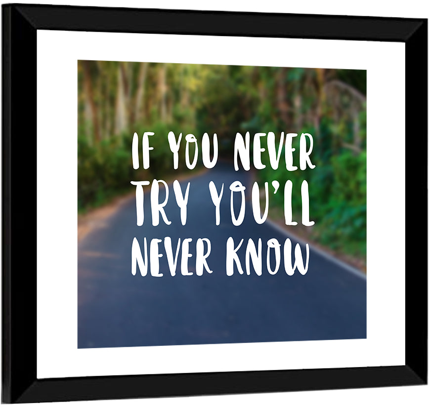 If You Never Try You’ll Never Know Quote Wall Art