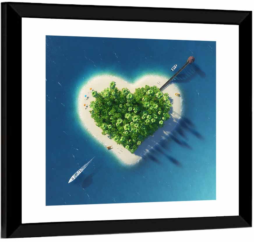 Heart-shaped Island Aerial Wall Art