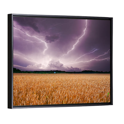 Lightning Over Wheat Field Wall Art