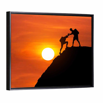Mountaineer Silhouette at Sunset Wall Art
