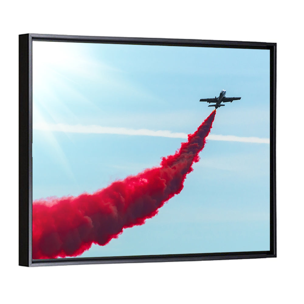 Jet with Red Smoke Trail Wall Art