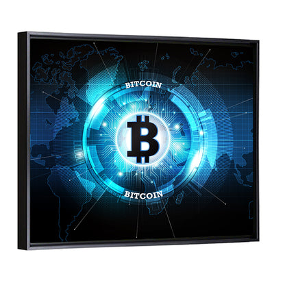 Futuristic Bitcoin Globe Wall Art