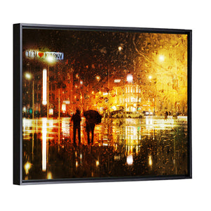 Couple in Rain Abstract Wall Art