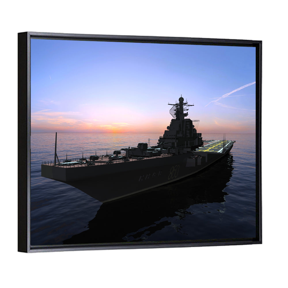 Aircraft Carrier 860 at Dusk Wall Art