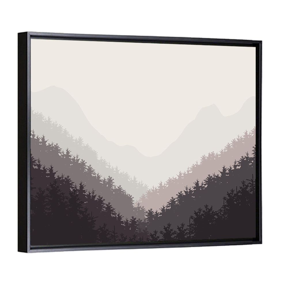 Foggy Forest Illustration Wall Art