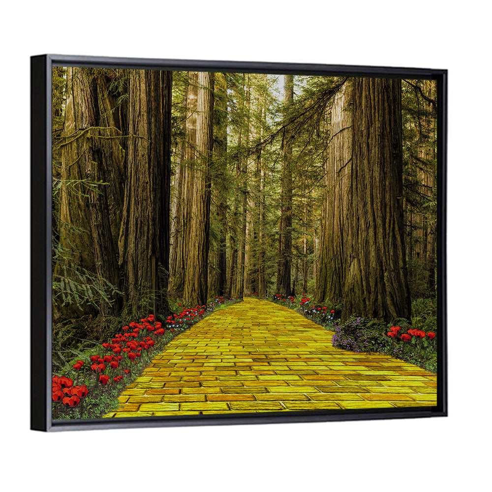 Yellow Brick Path Through Redwoods Wall Art