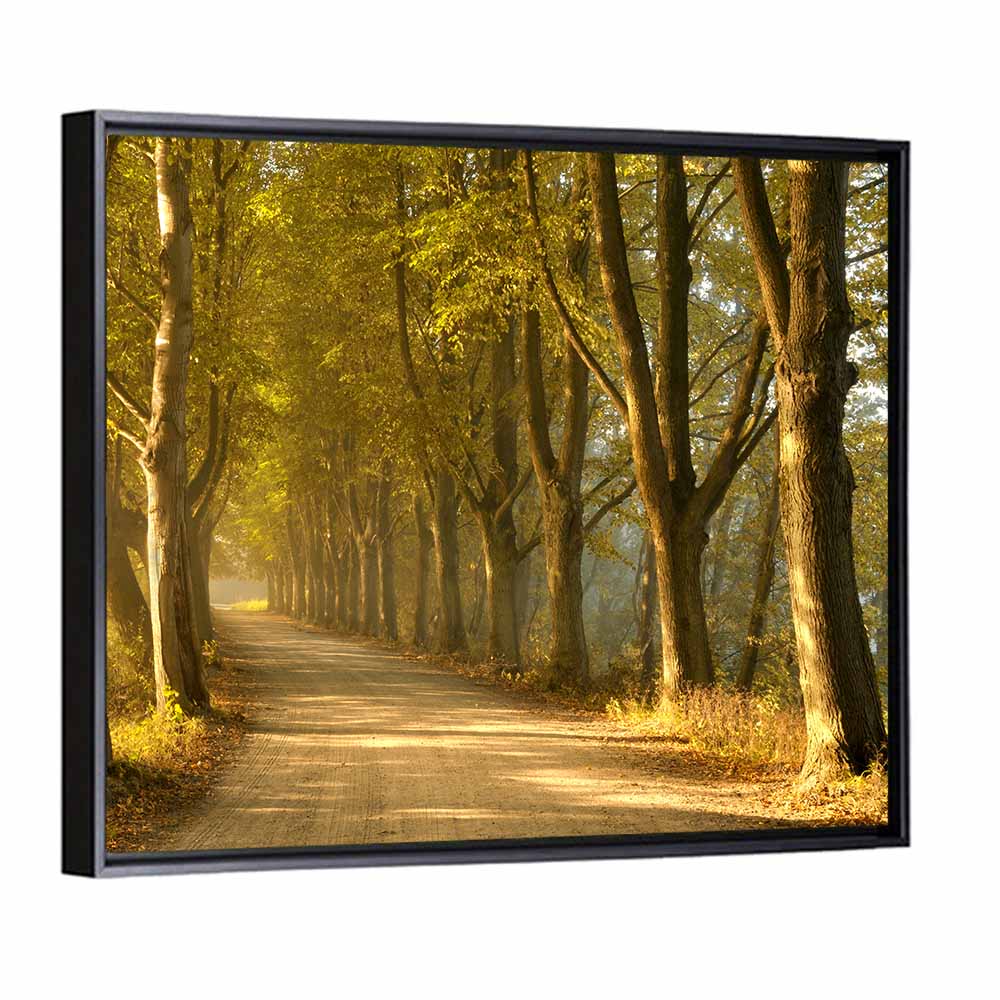 Autumn Road Through Golden Forest Wall Art