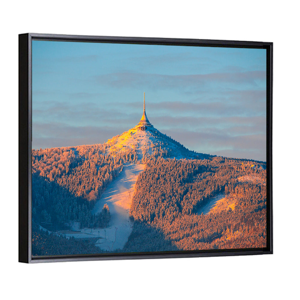 Ještěd Summit at Golden Hour Wall Art