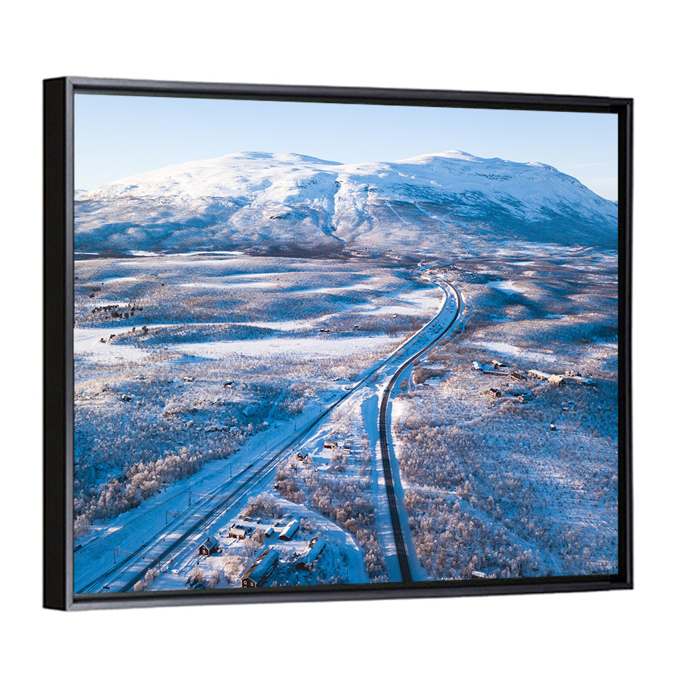 Snowy Valley with Parallel Tracks Wall Art
