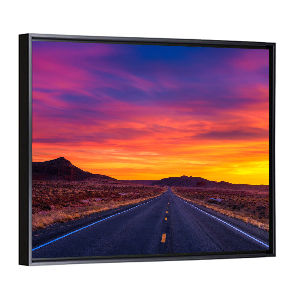 Infinite Desert Road Sunset Wall Art