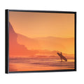 Surfer Silhouette at Golden Sunset Wall Art