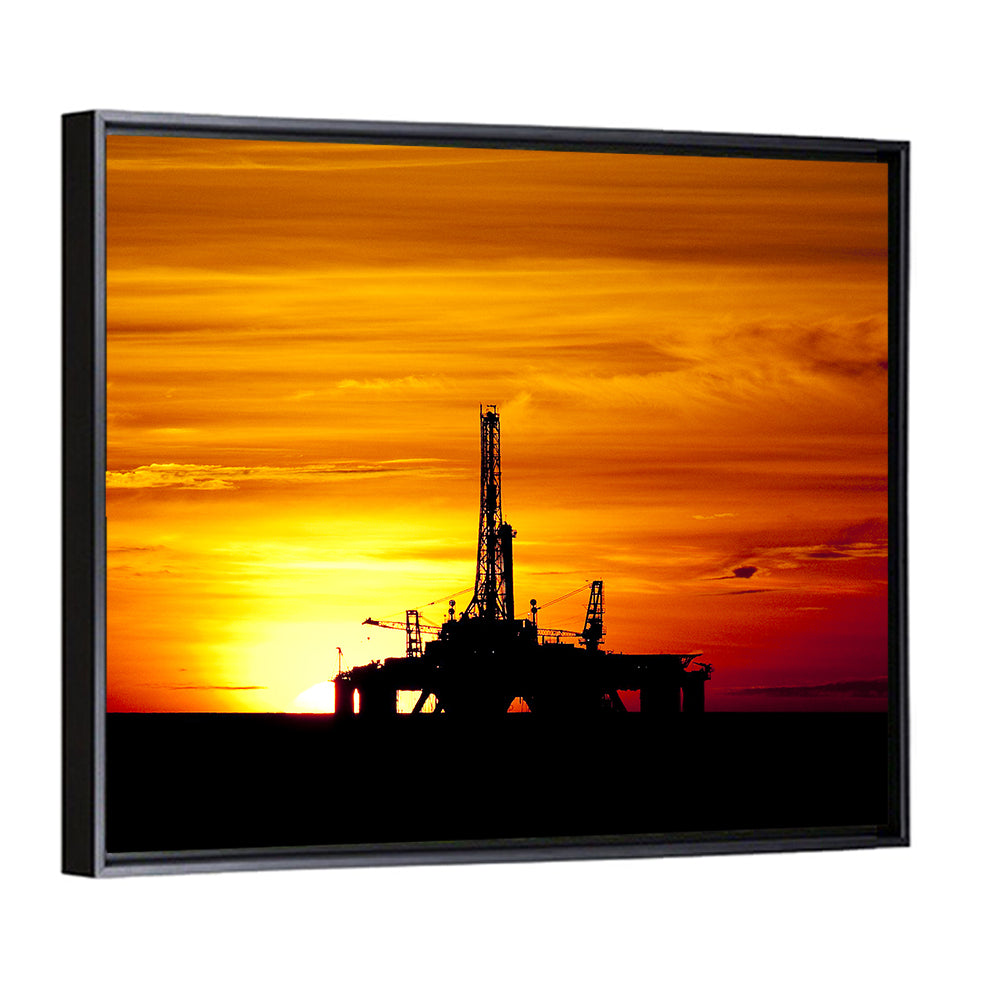 Offshore Oil Rig at Sunset Wall Art