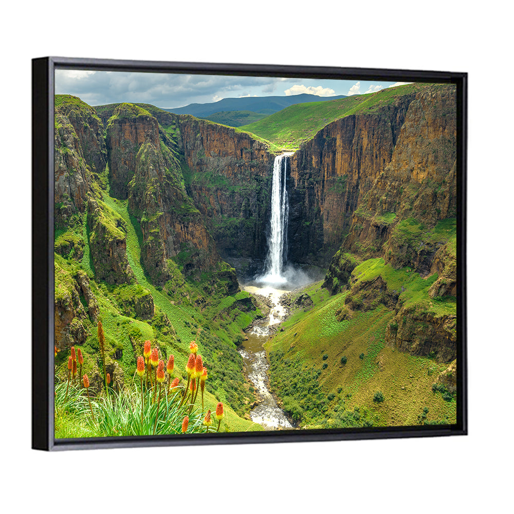Maletsunyane Falls with Torch Lilies Wall Art