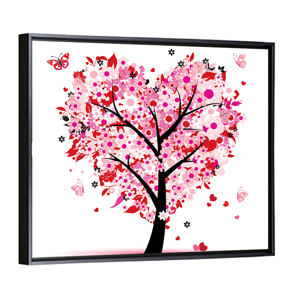 Pink Heart Tree Wall Art