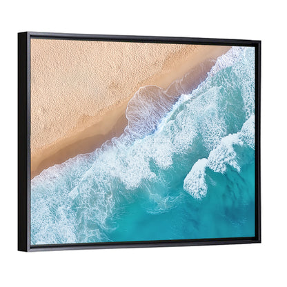 Aerial Turquoise Beach Waves Wall Art