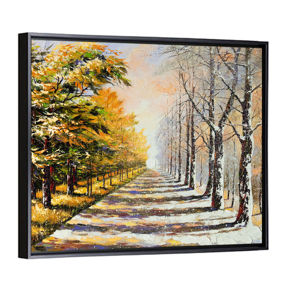 Autumn to Winter Forest Path Wall Art