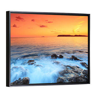 Dubrovnik Sunset Over Rocky Shore Wall Art