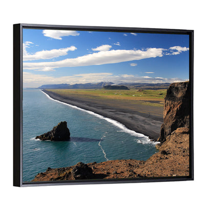 Dyrhólaey Black Sand Beach and Sea Stack Wall Art