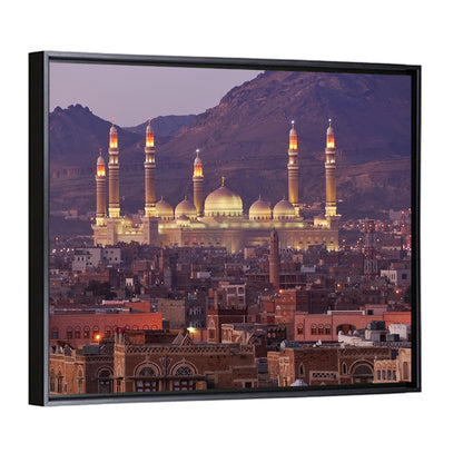 Al-saleh Mosque at Dusk Wall Art