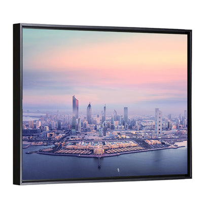 Kuwait City Twilight Skyline Wall Art