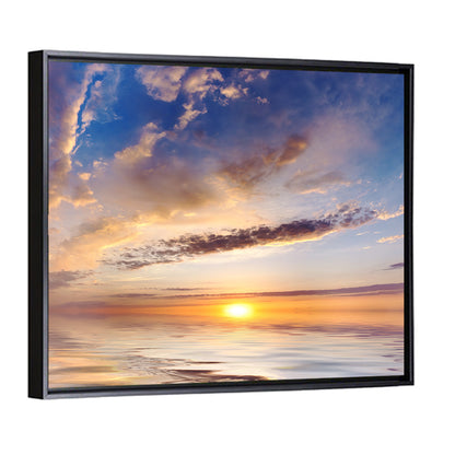 Sunlit Clouds Over Calm Sea Wall Art