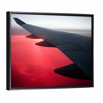 Angled Airplane Wing at Sunset Wall Art