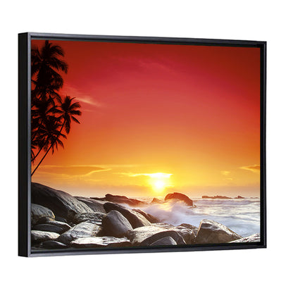 Tropical Island Sunset Wall Art