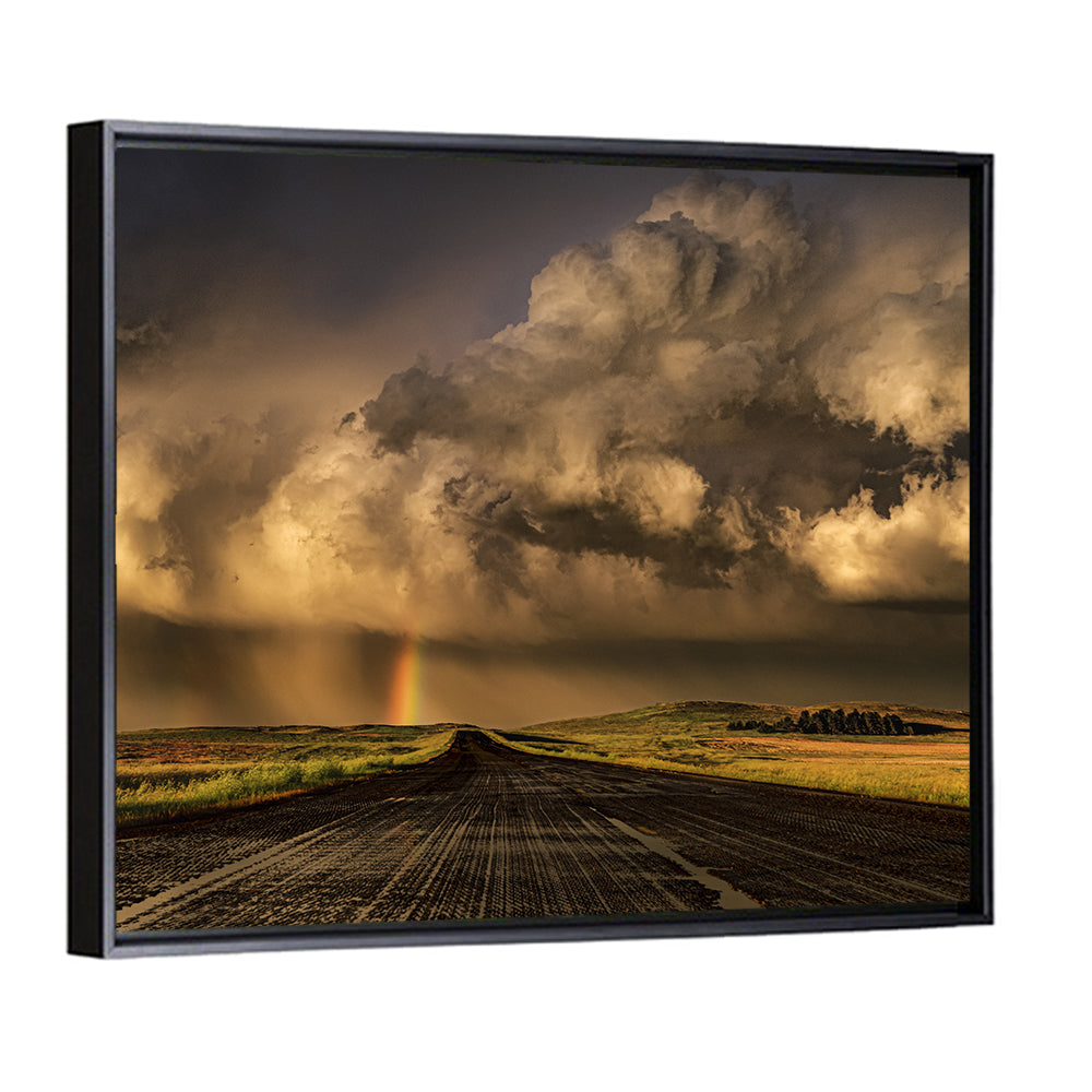 Rain-soaked Road to Rainbow Wall Art
