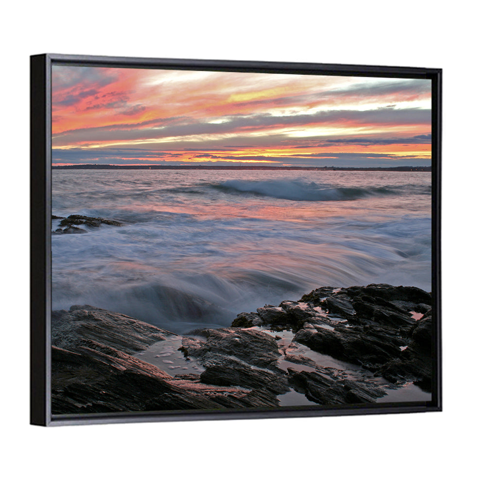 Rocky Coast Sunset Wall Art