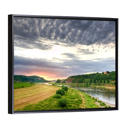 Elbe River at Golden Hour Wall Art