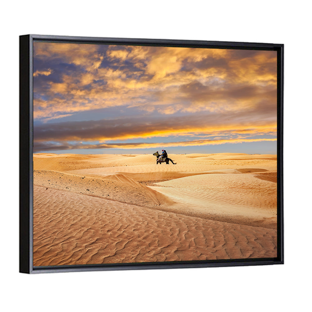 Sahara Camel Rider at Sunset Wall Art