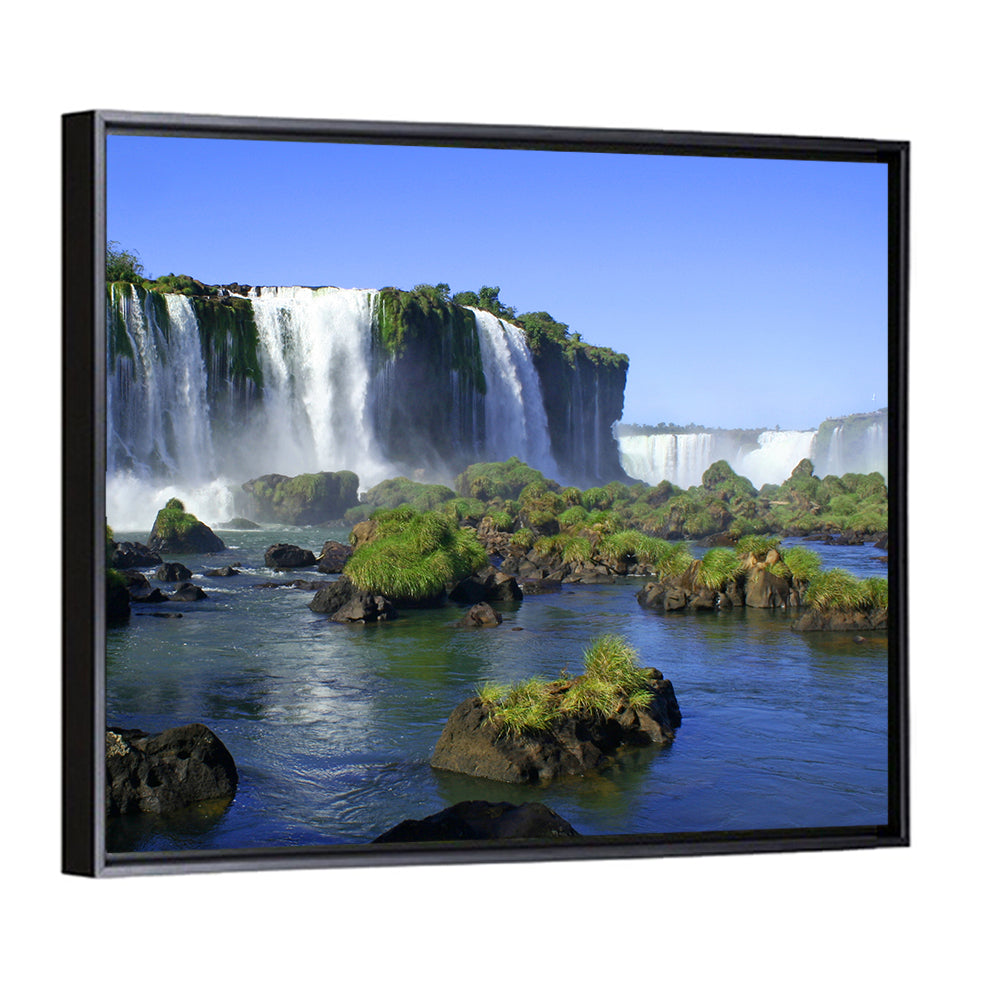 Iguazu Falls Mossy Rocks Wall Art