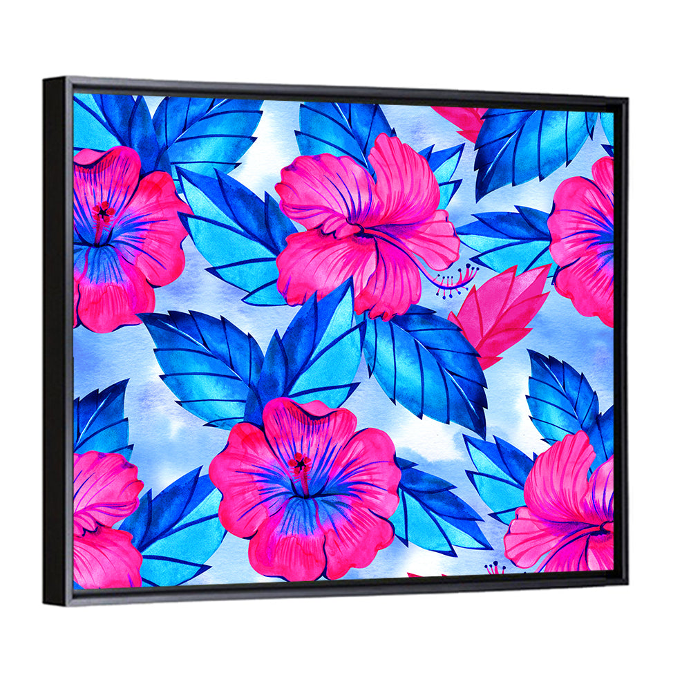 Tropical Hibiscus Pattern Wall Art