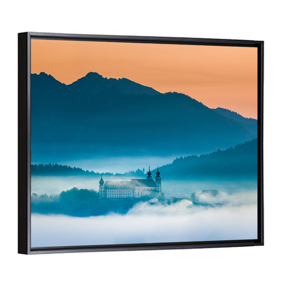 Benediktbeuern Abbey in Morning Fog Wall Art