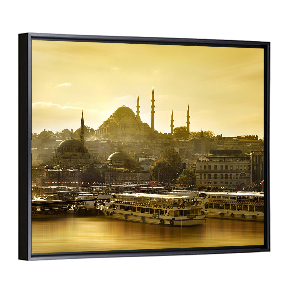 Suleymaniye Mosque Sunset Silhouette Wall Art