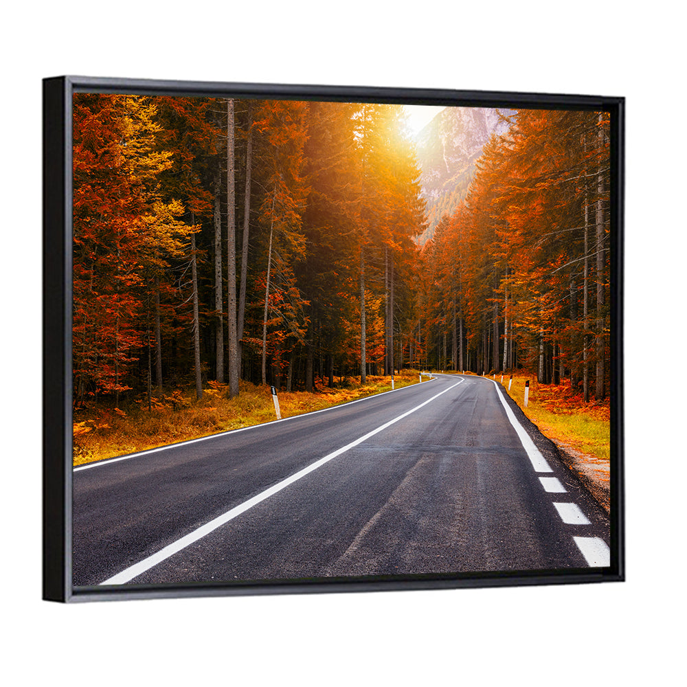 Golden Hour Forest Road Wall Art