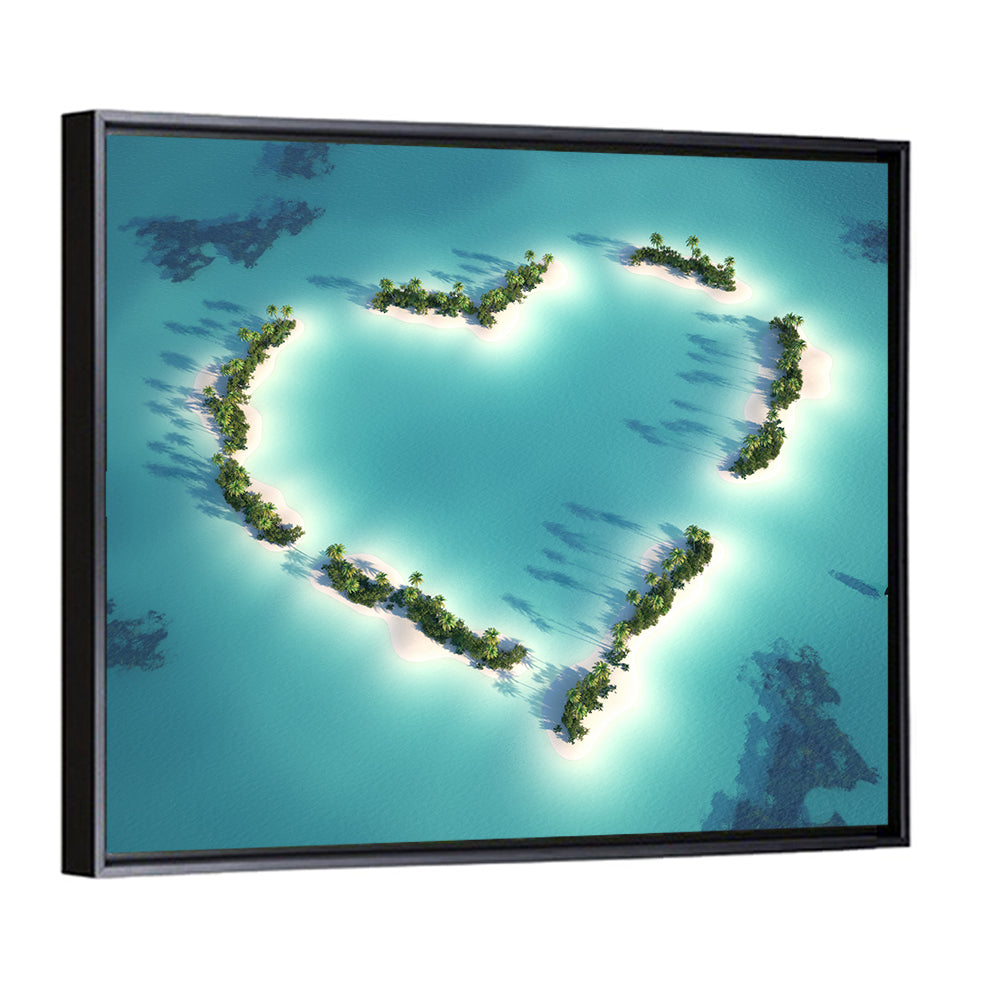Turquoise Heart-shaped Island Wall Art