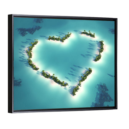 Turquoise Heart-shaped Island Wall Art
