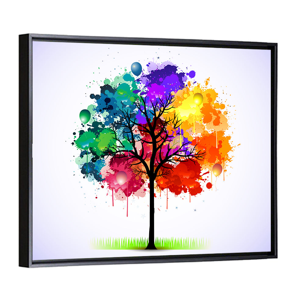Watercolor Splash Tree Wall Art