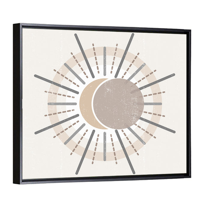 Sunburst Boho Minimalist Ii Wall Art as a framed canvas