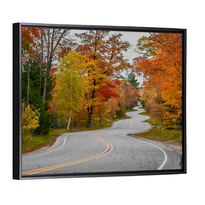 Winding Autumn Highway Wall Art