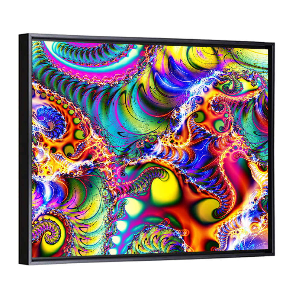 Chromatic Fractal Swirls Wall Art