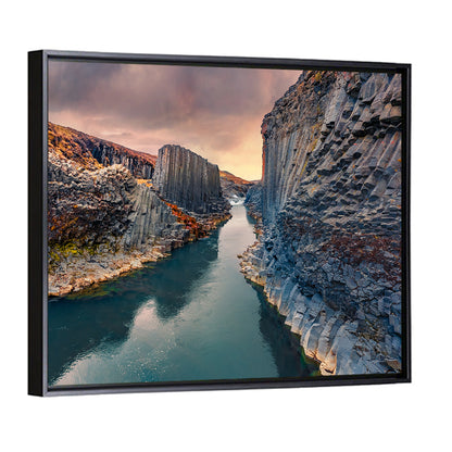 Studlagil Canyon at Sunset Wall Art