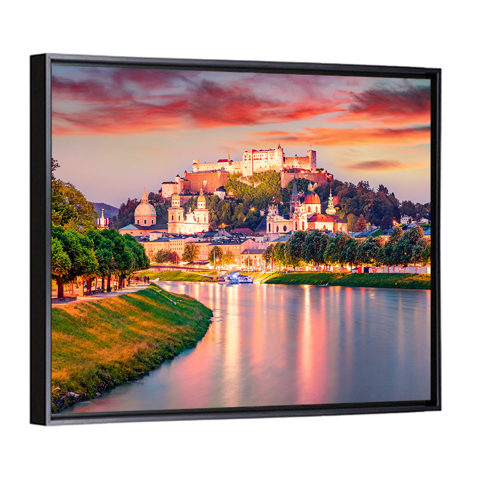 Hohensalzburg Fortress at Sunset Wall Art