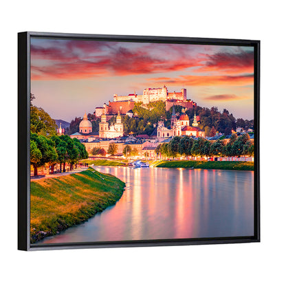 Hohensalzburg Fortress at Sunset Wall Art