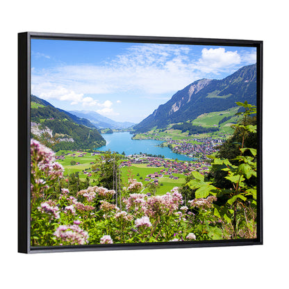 Lungern Village with Wildflowers Wall Art