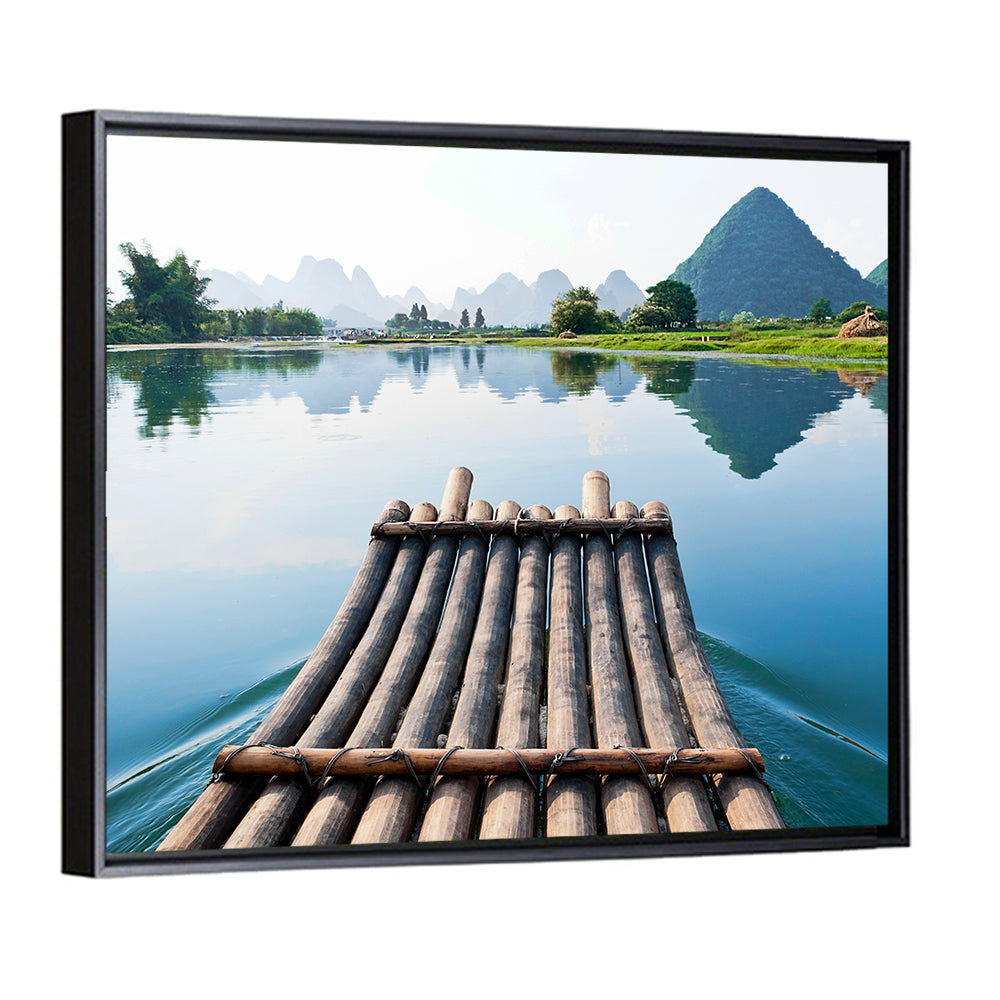 Li River Raft Wall Art