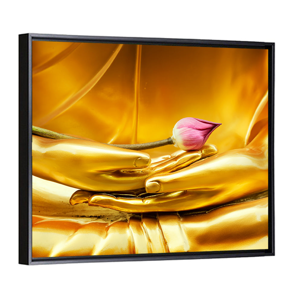 Buddha Hands with Lotus Wall Art