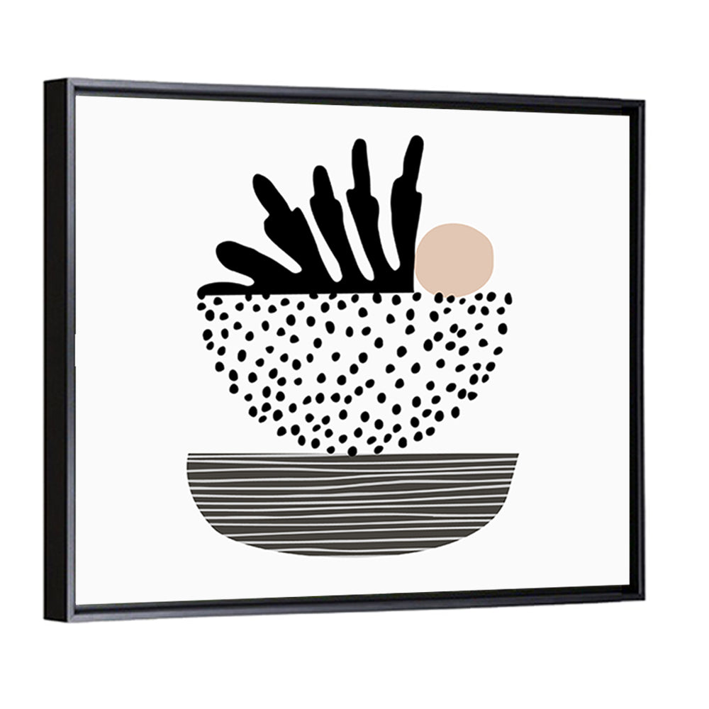 Palm Leaf with Stacked Bowls Wall Art