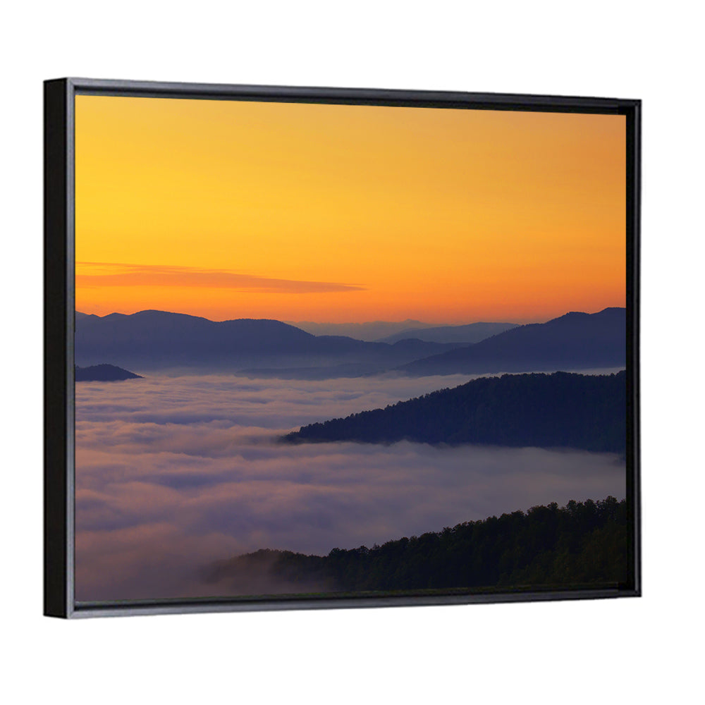 Cloud Sea Over Mountains at Golden Dawn Wall Art